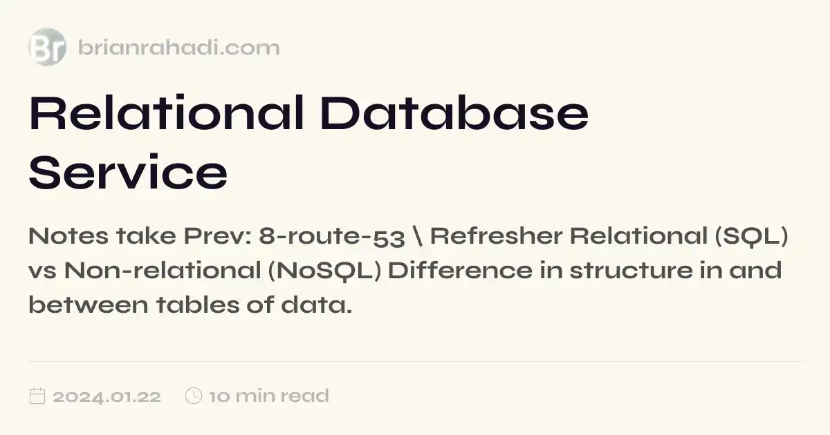 Relational Sa Relational Database Service