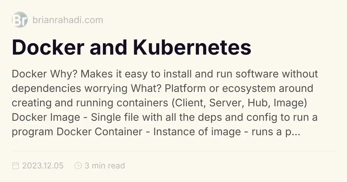 Docker and Kubernetes